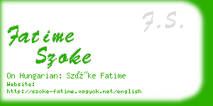 fatime szoke business card